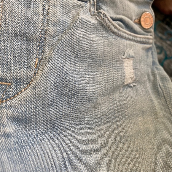 Overall denim light blue ripped jeans - Picture 3 of 7